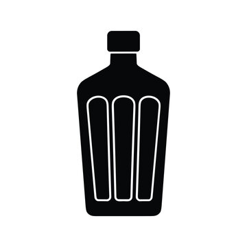 Spirits decanter silhouette with paneled glass texture vector for boutique distillery logo design
