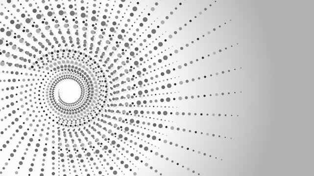 Monochrome spiral of dotted radial patterns 4K