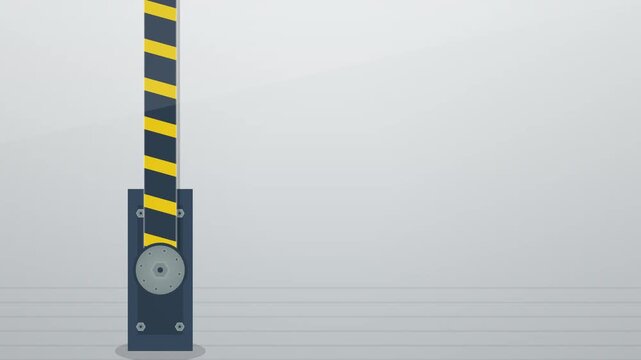 Industrial Cargo Barrier Canvas Illustration with Yellow Stripes 4K 60fps 16:9 Aspect Ratio Clip