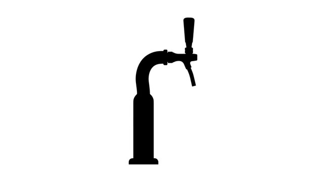 Draft beer tap tower silhouette
