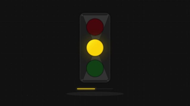 4K 60fps Hybrid Canvas Animation of Traffic Light Loading Bar with Red Yellow Green Color Cycle