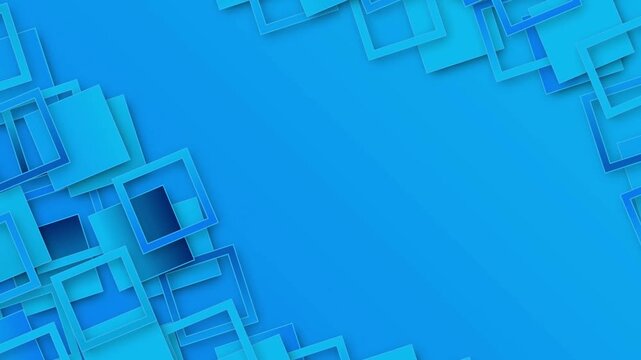 Geometric Blue Abstract Square Patterns 4K