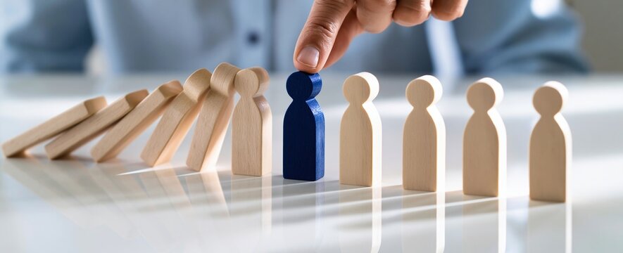 Leadership business strategy using domino effect management for risk prevention