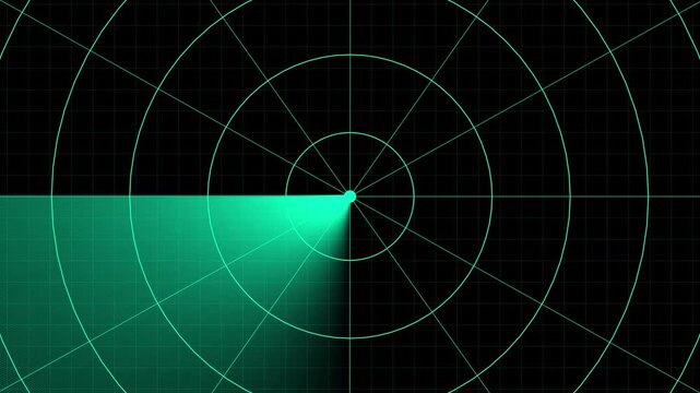 Cyan radar locating enemy's location futuristic interface. Radar screen showing scanning result concept. 