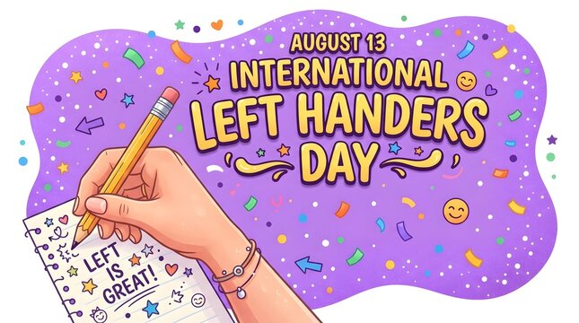Celebrating international left handers day with a person writing in a notebook