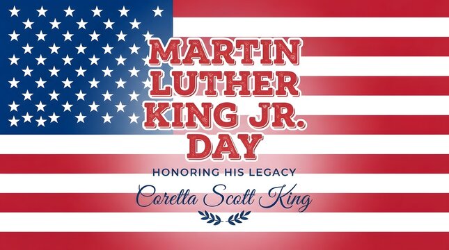 Martin luther king jr day celebration with an american flag background
