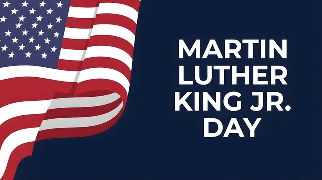 American flag with text honoring martin luther king jr day celebration
