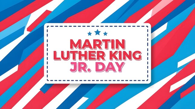 Martin luther king jr day festive background with vibrant red white and blue stripes