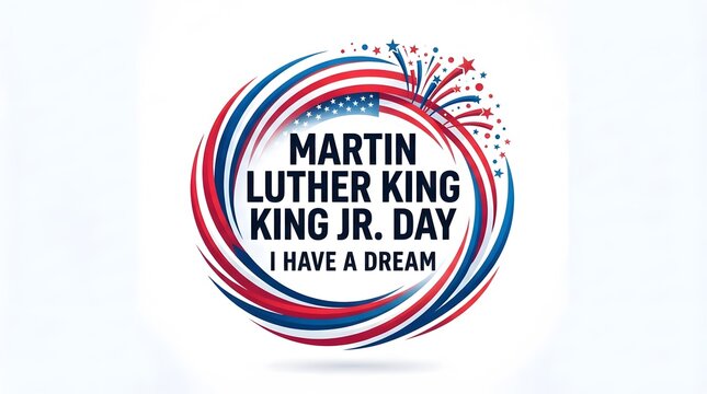 Martin luther king jr day celebration with colorful abstract design and inspirational quote