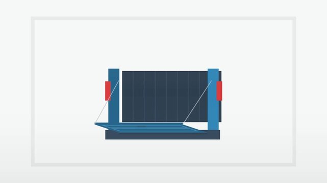 Animated Pickup Truck Tailgate with Blue Canvas Cover Opening and Closing in 4K 60fps 16:9 Ratio