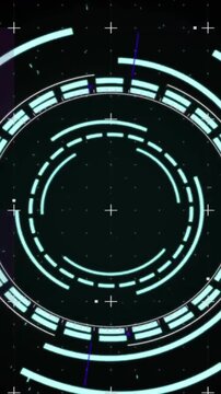 Animation of scope and data processing on black background