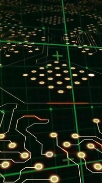 Animation of network of connections with spots on black background