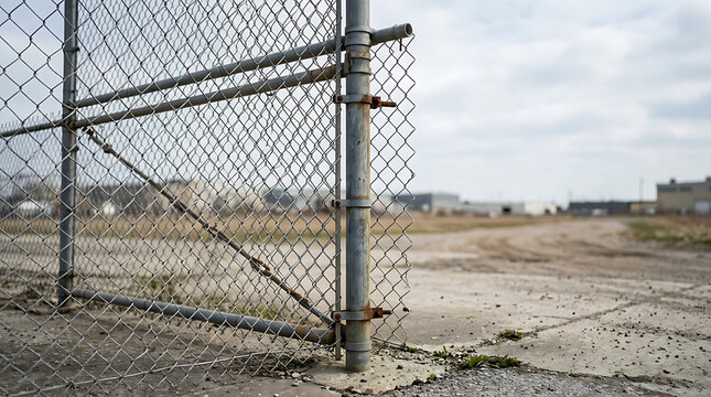 Barbed Wire Fence Against Blue Sky, Metal Security Barrier Symbolizing Protection, Danger and Restricted Access in an Outdoor Setting