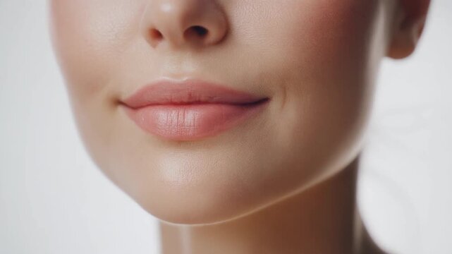 Extreme Macro Shot of Healthy Skin Pores and Natural Glow on Woman Face, Beauty and Skincare Concept, White Background 1080p