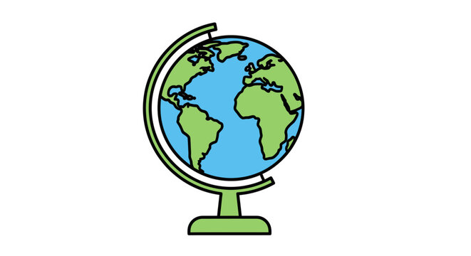 School globe vector icon isolated on white background