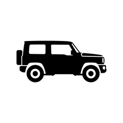 Obraz premium Silhouette of an Off-Road SUV Vehicle on White Background.