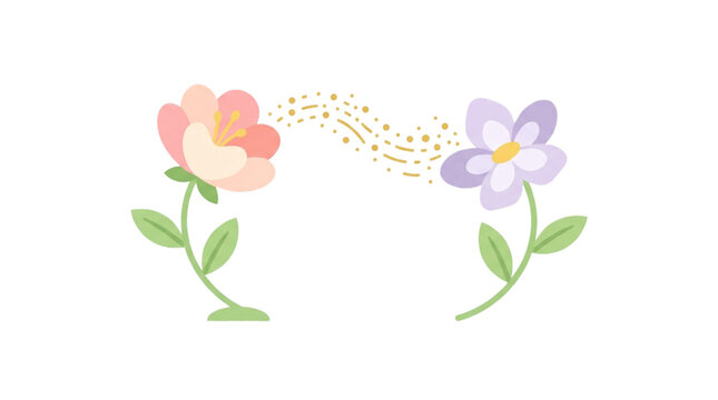 Cross pollination betwee two flowers 