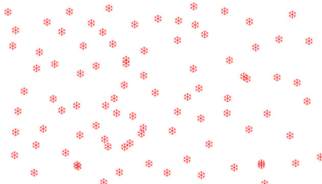 Seamless pattern with red snowflakes isolated on white background