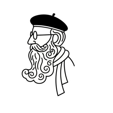 Man with beard, glasses, and beret