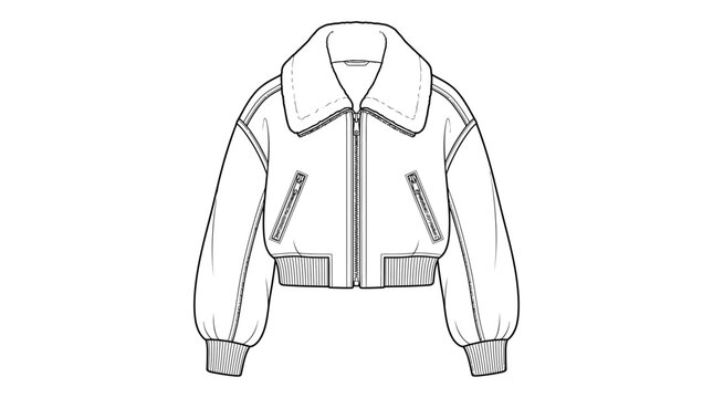 Fashion illustration of a bomber jacket