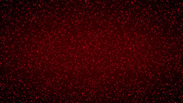 Abstract dark red background with glowing particles shimmering in constant motion dynamic digital effects pattern design creative visual elements surface light flow animation.