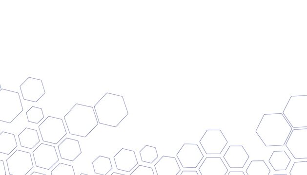 Abstract white geometric hexagon background, modern blue geometric line technology pattern concept with copy space