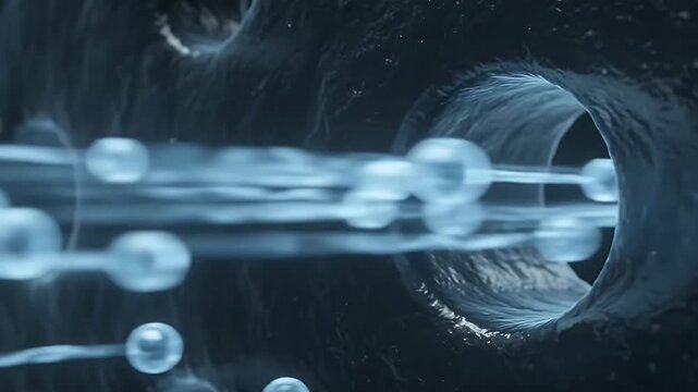 Osmosis Water Diffusion Ice Blue Particle Stream and Hydration Balance