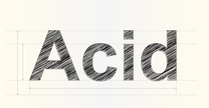 Creative concept typography featuring the word Acid designed with a stylish hand drawn sketch effect