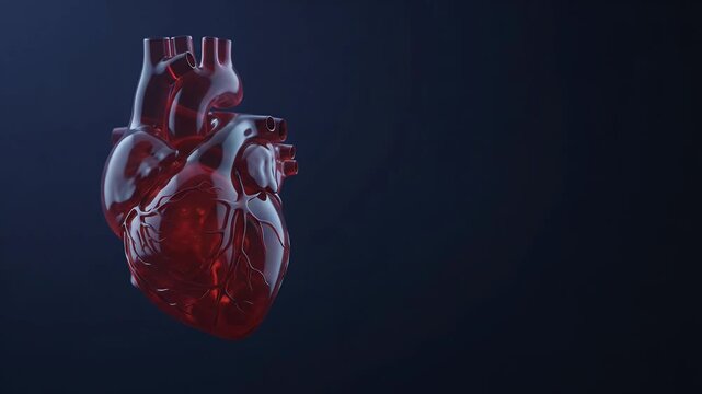 Translucent Human Heart Organ and Cardiovascular Diastolic Anatomy