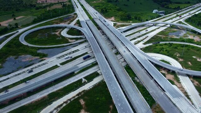 Advanced highway intersection and multi lane road network demonstrate sophisticated civil engineering designed to improve transportation efficiency, reduce congestion, support logistics, and connect c