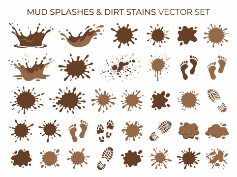 Mud splash dirt stain vector