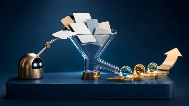 AI Robot Processing Raw Data into Digital Business Assets