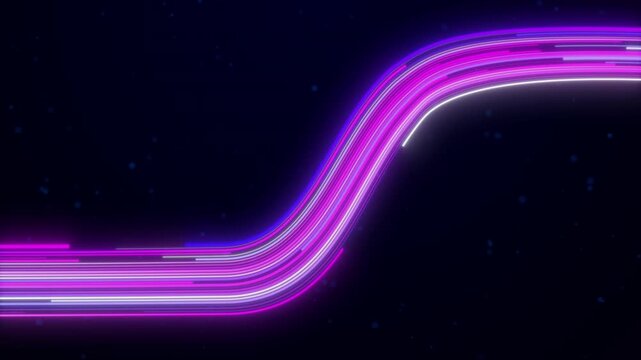 Abstract Digital Data Stream, Circular Big Data Light Speed Flow