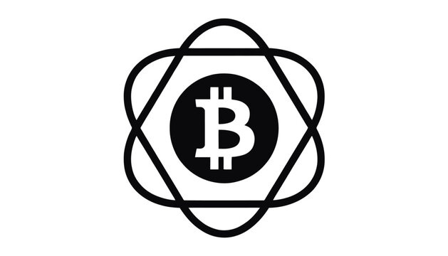 bitcoin logo in geometric shape, cryptocurrency symbol