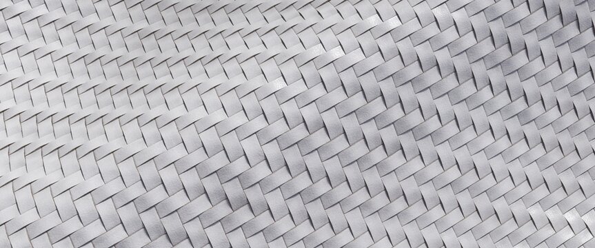 white woven leather texture pattern background wicker braided material light gray interlaced strip surface design basket weave grid seamless structure upholstery cover banner template backdrop