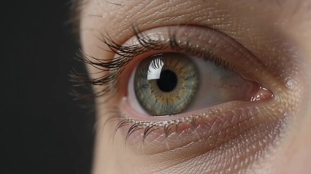 Extreme macro close up of a human eye looking forward

