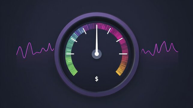 Gauge measuring financial performance spectrum
