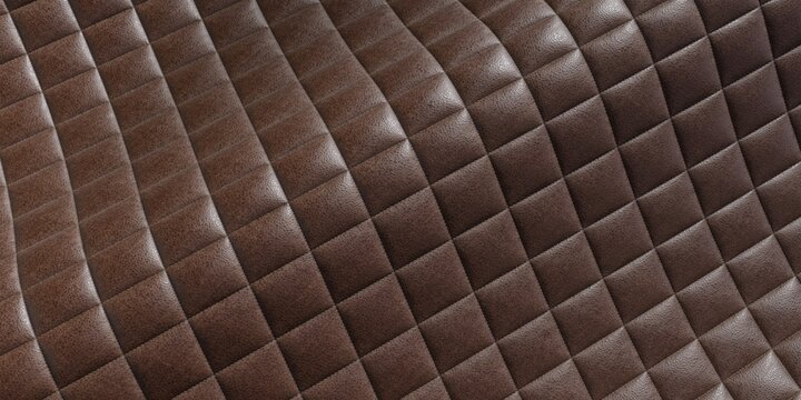 dark brown quilted leather texture diamond grid stitched pattern padded leatherette background luxury upholstery material soft furniture cover website banner design template presentation backdrop