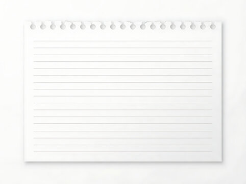 A clean, blank, lined notepad page with visible perforated binding holes, perfect for notes or messages