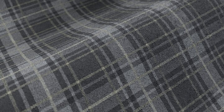 dark gray plaid fabric texture tartan check pattern woven wool textile background modern suiting material surface seamless upholstery cover website banner design template presentation backdrop