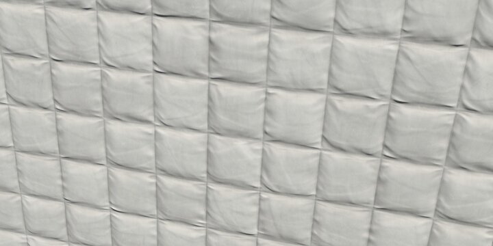 light gray quilted fabric texture square stitched grid pattern micro ripstop nylon background padded jacket lining soft waterproof material website banner design template presentation backdrop