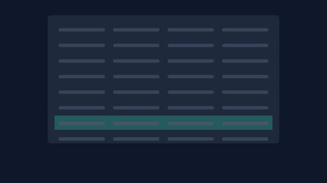 Data table row highlight scan