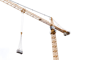 Construction crane isolated on withe background © Maria