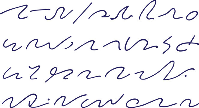 English Shorthand Writing Vector Illustration, Classic Stenography Symbol and Shorthand Handwriting Design, Speed Writing Communication Concept