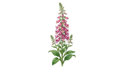 Isolated Foxglove Flower Illustration © suami