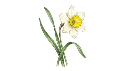 Fototapeta premium Isolated Daffodil Flower Illustration
