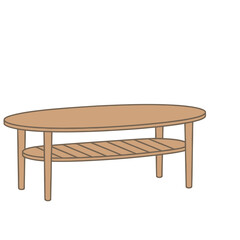 Fototapeta premium Oval coffee table with shelf