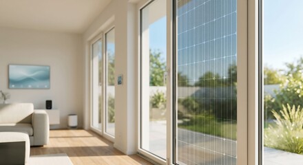 Fototapeta premium Smart Home with Integrated Smart Solar Windows