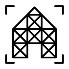 Naklejka premium Structural Design Icon - Black Outline