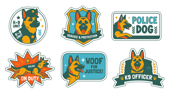 Professional K9 police dog unit badge collection.